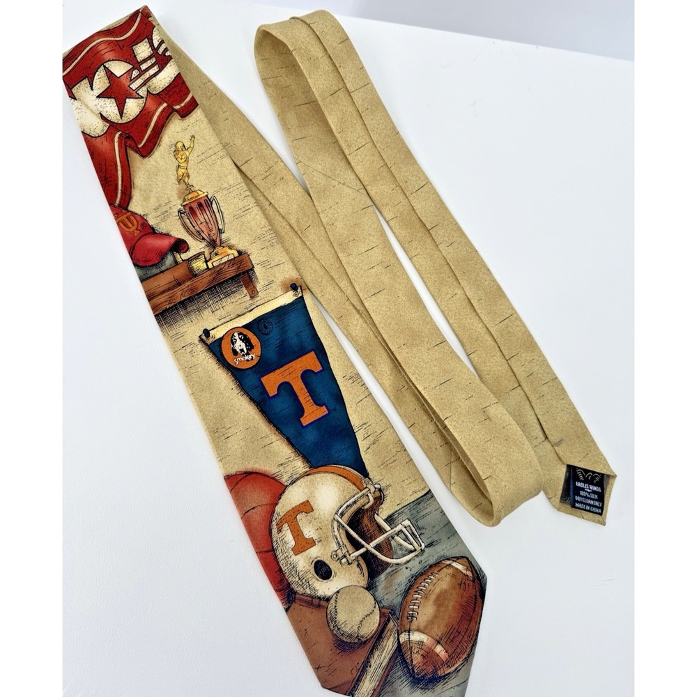 Tennessee Volunteers Football 100% Silk‎ Tie Vintage Eagles Wings Smokey UT Vols